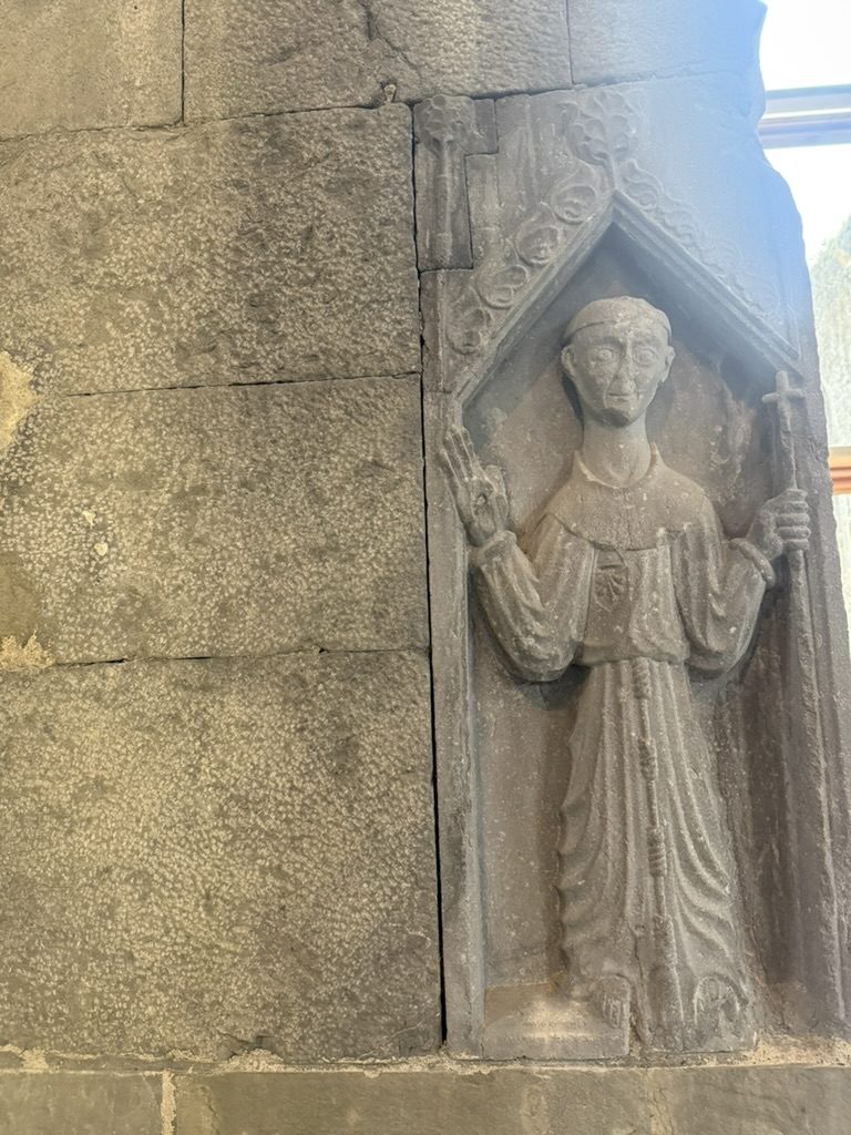 Carving of St Francis in Ennis friary.
